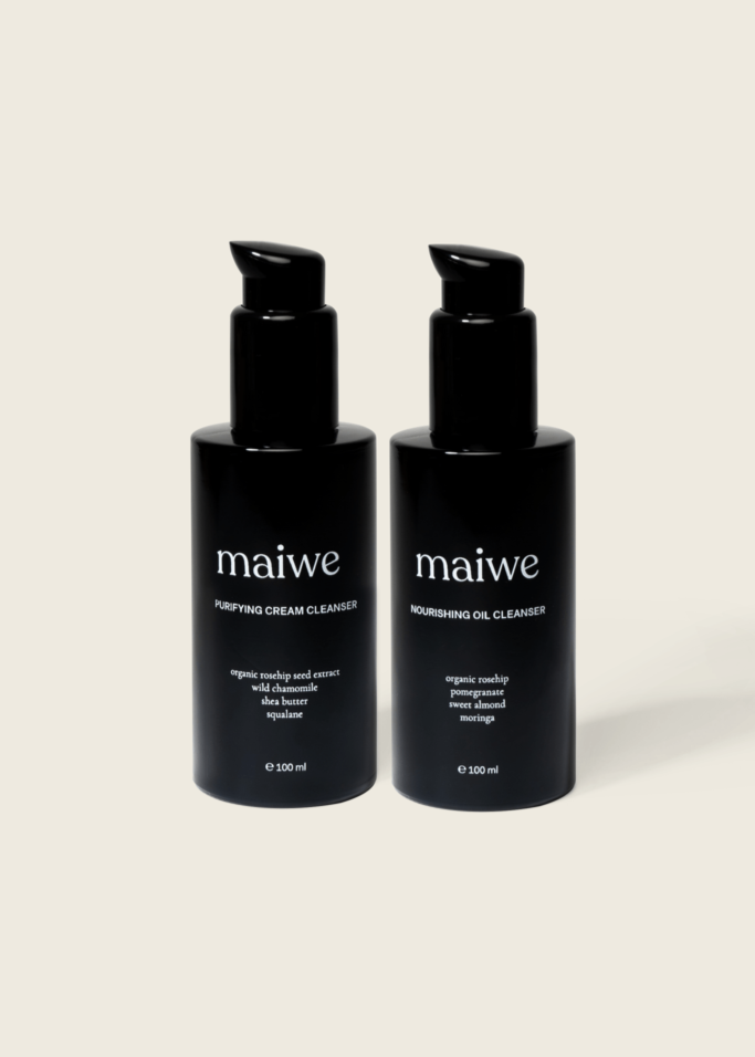 Double cleansing ritual Maiwe gevoelige huid rozenbottel milde reiniger
